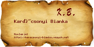 Karácsonyi Bianka névjegykártya